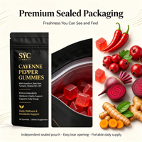 Gummies au poivre de Cayenne SYC BIO pour adultes – Soutien naturel pour un mode de vie équilibré – 60 unités – Complément alimentaire – Marque privée OEM ODM – Vente en gros