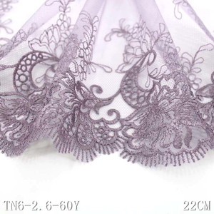 Spot vente broderie dentelle 21cm <span class=keywords><strong>de</strong></span> large rose clair maille fantaisie fleur brodé dentelle garniture matériel dentelle tissu - Product Image 5