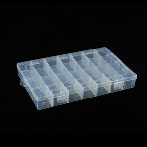 Transparent Storage Box 28 Compartment <b>Plastic</b> Jewelry Organizer Desktop Organizer With Cover For Daily Use - Product Image 2