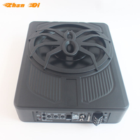 Usine OEM, caisson de basses actif mince à bobine simple de 10 pouces, 180 W max, pour système audio de voiture, basses sous le siège avec amplificateur