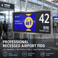 Sistema de Pantalla de Información de Vuelos Empotrada y Delgada, Terminal LCD FIDS de 120 mm de Profundidad con CMS para Terminal de Aeropuerto