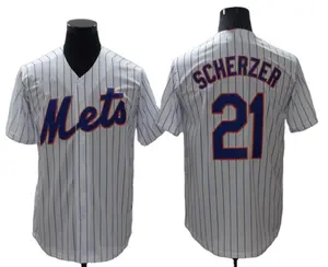 2022 New Stitched Baseball Jersey New York Met #21 Max Scherzer Embroidery Jersey