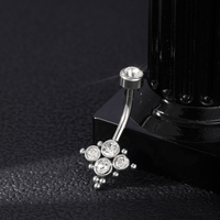 Lot de 18 Piercings de Nombril en Acier Chirurgical avec Multiples Pierres en Zircon Cubique, Anneaux de Nombril en Acier Inoxydable