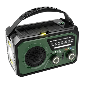 Radio météo à manivelle 16000 mAh, polymère, AM/<span class=keywords><strong>FM</strong></span>, rechargeable par solaire/USB-C, avec lampe torche et alerte SOS - Product Image 1
