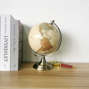 Globo Terrestre Decorativo Classico da 14,2 cm con Base in Metallo, Mappa del Mondo in Carta, Decorazione per Casa e Ufficio, Regalo Vintage - Product Image 4