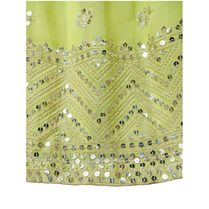 Fantastique vert lime paillettes Georgette marié porter des fiançailles élégantes Lehenga Choli - Product Image 1
