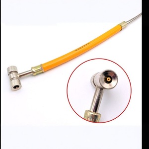 Tuyau de gonflage de pneus à double tête avec valve à rotation rapide pour camionnette, gonflage rapide, en acier au carbone, orange - Product Image 5