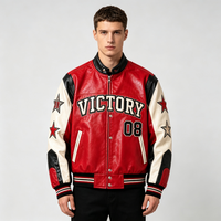 Veste en cuir véritable rouge pour homme, vente en gros, broderie personnalisée, logo, patch, veste bomber vintage pour moto, fabrication OEM, livraison directe d'usine