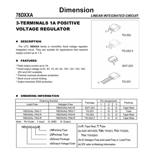 UTC 78d05al-tn3-r 5V SMD IC quản lý điện năng chip thấp-dropout tuyến tính điều chỉnh - Product Image 2