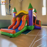 Château gonflable commercial personnalisé en PVC 0,55 mm avec toboggan, installation facile, garantie 3 ans, capacité de 20 personnes, capacité maximale de 100 kg