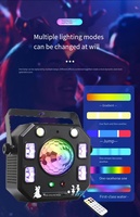 Lampe stroboscopique à boule laser 4-en-1, éclairage de scène LED IP65, lampe à effets lumineux multicolores rotative à commande sonore pour KTV