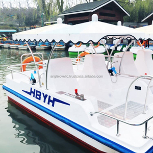 Juegos de parque acuático familiar Barcos eléctricos 6-8 asientos Barcos de pedal de fibra de vidrio para el mar - Product Image 6