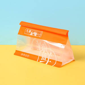 Bolsa popular 2025 de PE con ventana sellada de ocho lados y cierre de cremallera, con borde enrollado, para pan tostado y exhibiciones - Product Image 4