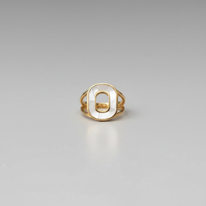 Everyday Wear Geometric Cut Gemstone Cocktail <b>Ring</b> 10K Gold Rhodium Plating Minimalist Style Opal <b>Garnet</b> Set Platinum Fine - Product Image 2
