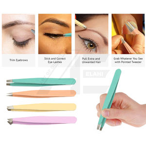 Ensemble de 4 pinces à épiler professionnelles en acier inoxydable, pinces à sourcils à pointe inclinée, pointues et droites, meilleur modèle 2026 - Product Image 4