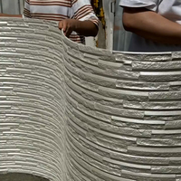 Carrelage mural d'intérieur en pierre flexible de conception moderne pour l'extérieur de l'hôtel Panneau de briques décoratives Modèle 3D Support de solution OEM disponible