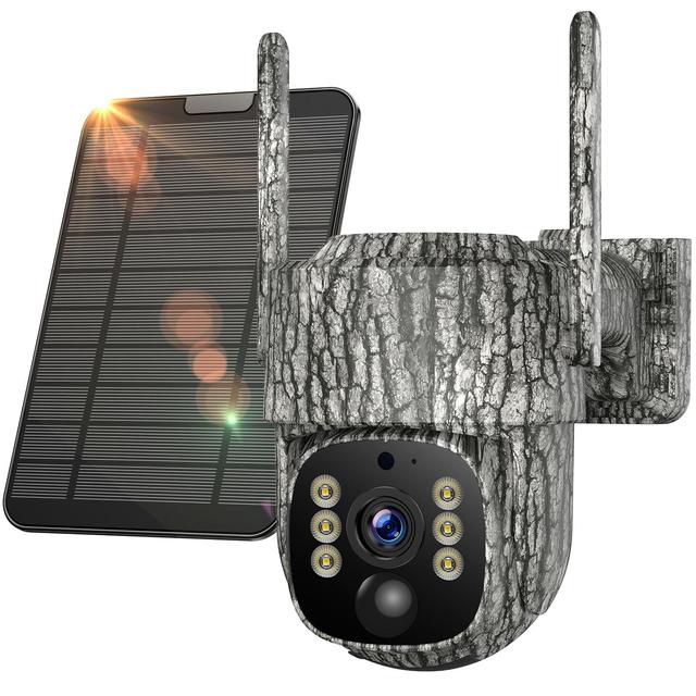 VOOPEAK 4G LTE Cellular Trail Camera Solar Powered 2.5K Live Streaming Pan Tilt Wildlife Hunting Cam Outdoor Security Monitoring