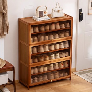 Zapatero sencillo, mueble de almacenamiento para la entrada, zapatero doméstico, de varias capas con puertas, adecuado para usar en pasillos y - Product Image 1