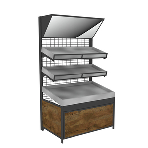 Siêu thị siêu thị tiện lợi tạp hóa bán lẻ thực phẩm rau Cửa Hàng Bán buôn hai mặt Heavy Duty kim loại gỗ hiển thị - Product Image 6