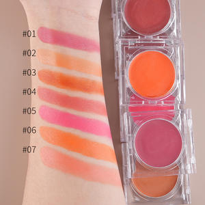 OEM transparente natural hidratante vegano rubor mejilla <span class=keywords><strong>tinte</strong></span> cara maquillaje colorete alto pigmento personalizado logotipo crema rubor paleta - Product Image 3