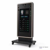 FEIPU VitaMirror X-FACE 32 pouces, miroir intelligent sur pied avec capteur IA pour analyse de santé, en alliage d'aluminium, alimentation secteur, test de glycémie