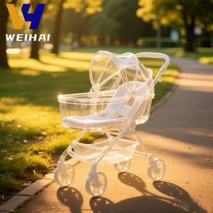 Sang trọng Acrylic hai tầng xe đẩy em bé W/Tán-rõ ràng, hiện đại, thiết kế thời trang cho cặp song sinh hoặc lưu trữ (CE chứng nhận) - Product Image 2