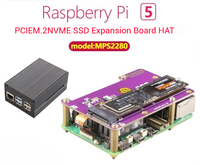Mcuzone MPS2280 PCIe M.2 NVMe SSD Expansion Board HAT Dedicated Development Board Raspberry Pi 5 Kit Termasuk Sistem Operasi Linux 64-Bit