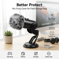 Protection anti-vent pour microphone en fourrure synthétique, réduction du bruit du vent, housse en fourrure pour microphone pour enregistrement sur le terrain