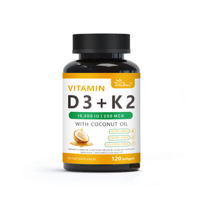 Cápsulas Macias D3+K2 com Óleo de Coco para Atacado Global. Aumenta a Imunidade e Apoia a Saúde Cardiovascular. Suplemento Alimentar - Product Image 1