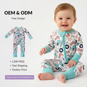 Kleding van bamboe voor baby's en kinderen, op maat gemaakt door de fabrikant, met print, rompertjes, slaappakken en YKK-babyrompers. - Product Image 1