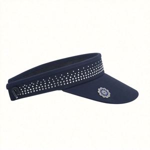 Casquette de soleil sport personnalisable pour femme avec logo personnalisé, garniture en strass, badge métallique et design à ressort – Idéale pour les voyages et l'usage quotidien - Product Image 4