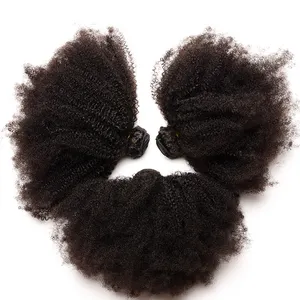 Rohe Echthaar-Bündel Anbieter 100% Echthaar-Web verlängerungen 4b 4c Virgin Hair Bundles Kostenlose Probe Afro Kinky Curly Brazilian