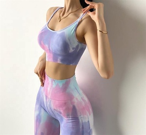 2024 europeo e americano senza cuciture a maglia Tie-Dye vestiti a vita alta <span class=keywords><strong>attillati</strong></span> bellissimo abbigliamento sportivo da Yoga - Product Image 5