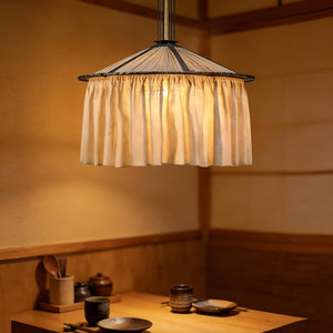 Retro Style Fabric Chandelier E27 Six-Head Round Pendant <b>Light</b> For <b>Dining</b> Room Home Decor - Product Image 2