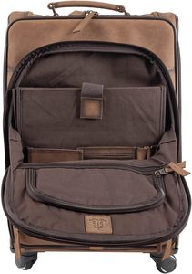 Luxury Unisex Real Cowhide <b>Leather</b> Durable <b>Rolling</b> Travel Suitcases New Floral Pattern <b>Tooled</b> <b>Leather</b> Luggage Trolley Bags - Product Image 3