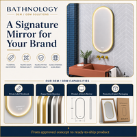 Miroir LED intelligent au design moderne, forme arquée, interrupteur tactile, miroir de salle de bain éclairé pour appartement