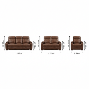 Set di Divani Reclinabili <span class=keywords><strong>da</strong></span> Ufficio <span class=keywords><strong>Frank</strong></span> Furniture in Pelle, Stile Europeo Antico con Altezza Regolabile - Product Image 3