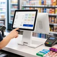 Sistema POS para Windows, Caja Registradora Universal para Supermercado, Pantalla Táctil Todo en Uno de 15.6 Pulgadas