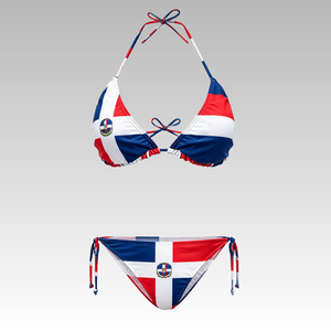 Maillot de bain sexy imprimé drapeau de la <span class=keywords><strong>République</strong></span> <span class=keywords><strong>dominicaine</strong></span> sur commande, maillot de bain 2 pièces de haute qualité pour femmes, idéal pour la plage - Product Image 4