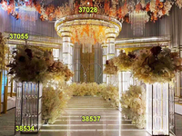 Nouvelle conception, arche de toile de fond de mariage en plastique acrylique couleur or mat et argent poli pour la décoration de scène de mariage