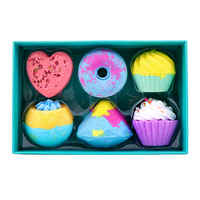 6 paquets de fournitures de bain et de parfum, bombe de bain mousseux de forme différente pour enfants