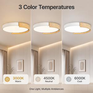 Plafonnier LED rond moderne en acrylique avec télécommande, 3 températures de couleur, dimmable, pour chambre, salon, décoration intérieure - Product Image 3