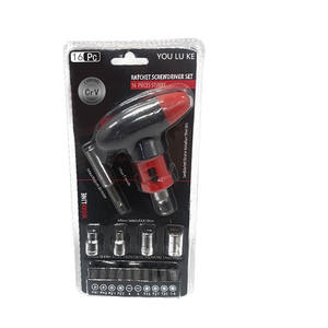 Youluke 16 Pc <b>Ratchet</b> <b>Screwdriver</b> Set 1/4 In Socket Bits Chrome Vanadium Steel Household Tool Kit - Product Image 3