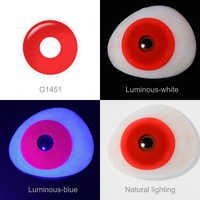 Lentilles de contact coréennes UV Glow de 17 mm de grand diamètre, Pseyeche 17 mm, lentilles de contact sclérales lumineuses pour Halloween, lentilles de contact folles