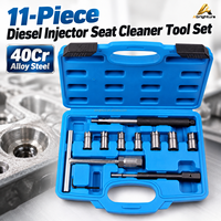 Kit de 11 outils de nettoyage et de coupe pour sièges d'injecteurs diesel, en acier allié 40Cr, pour l'élimination des dépôts de carbone, compatible Mercedes-Benz