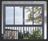 Fenêtre coulissante insonorisée en aluminium avec verre trempé, couleurs personnalisées, garantie 3 ans pour balcon résidentiel