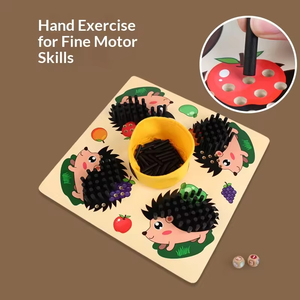 EDULAND OEM ODM Jouet Montessori en bois pour l'éducation précoce : Épingle de comptage hérisson pour l'<span class=keywords><strong>intégration</strong></span> sensorielle et l'apprentissage des <span class=keywords><strong>mathématiques</strong></span> pour enfants - Product Image 3