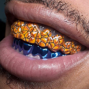 Grilles dentaires personnalisées, lettres, dessins animés, etc., serties de moissanite VVS, opale, haut et bas, S925 plaqué or, <span class=keywords><strong>bijoux</strong></span> hip-hop - Product Image 4