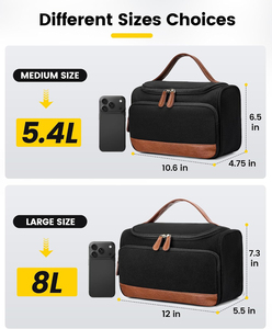 Zipper Closure Water Resistant Portable Canvas <b>Toiletry</b> <b>Bag</b> for <b>Men</b> - Product Image 2