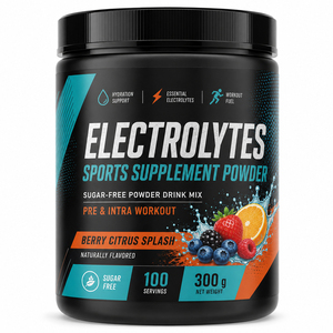 Complément Nutritionnel Sportif Marque Blanche Électrolytes en Poudre Magnésium Vitamine C Sans Sucre Antioxydant 300g pour Adultes - Product Image 1